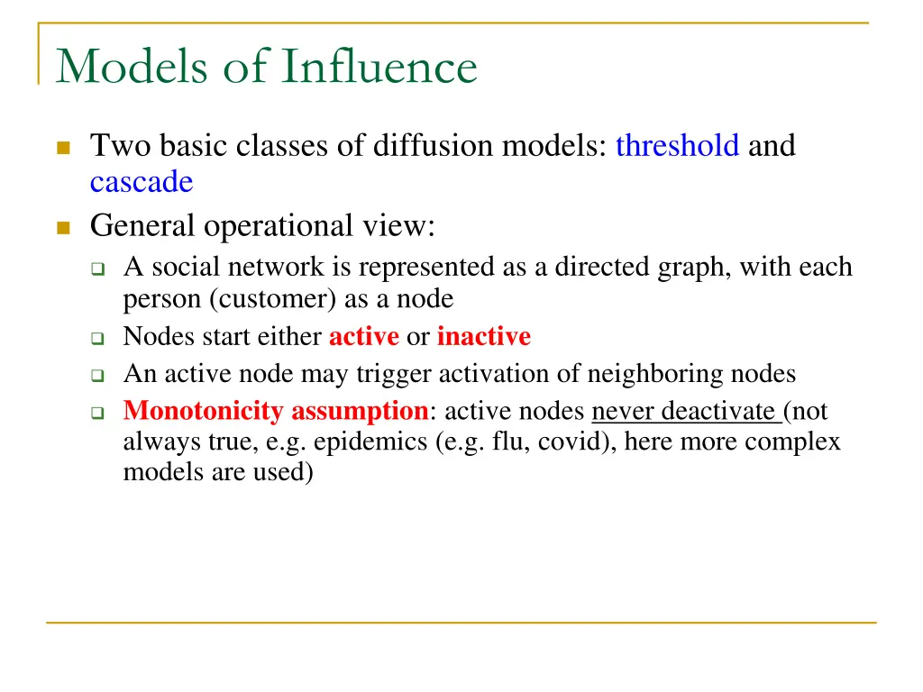 models of influence