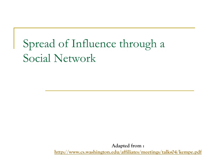 spread of influence through a social network