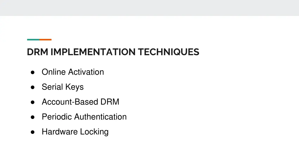 drm implementation techniques