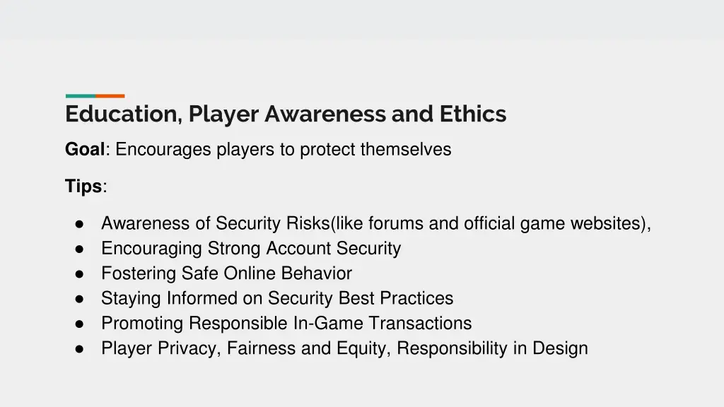 education player awareness and ethics