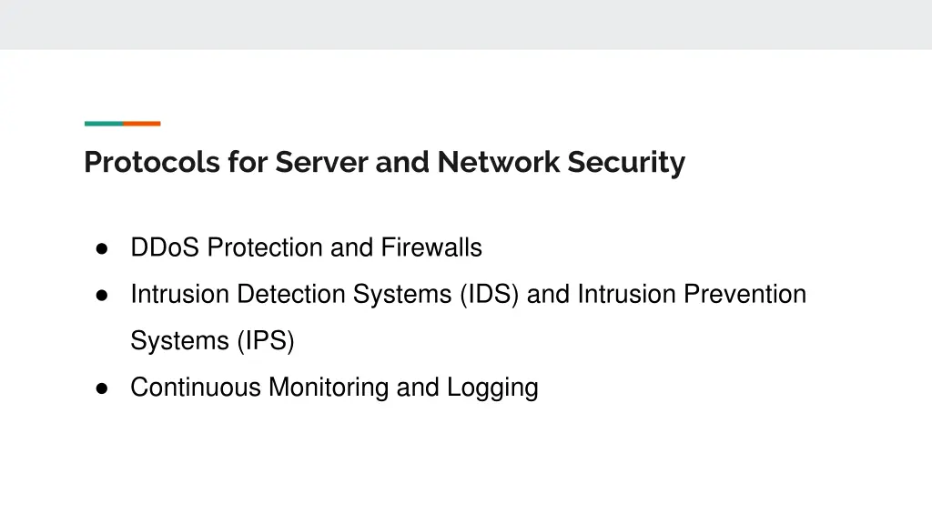protocols for server and network security