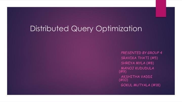 distributed query optimization