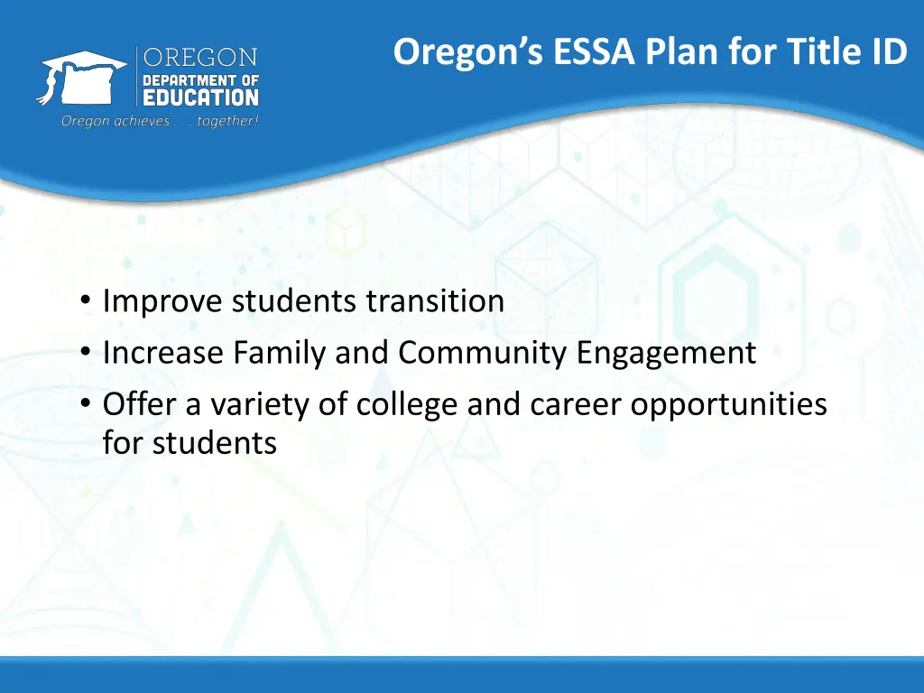oregon s essa plan for title id