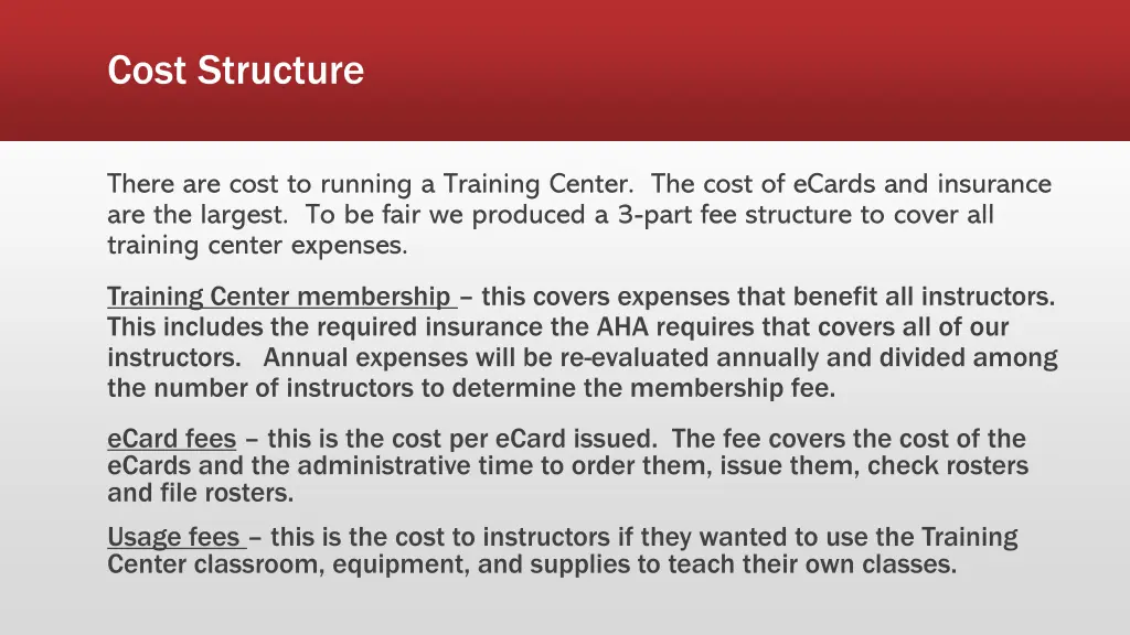 cost structure