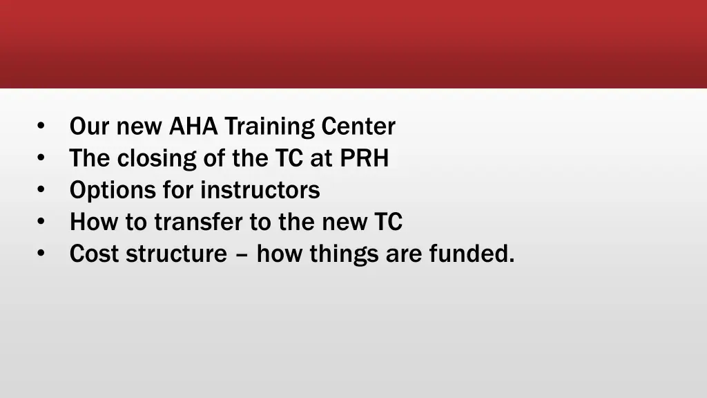 our new aha training center the closing