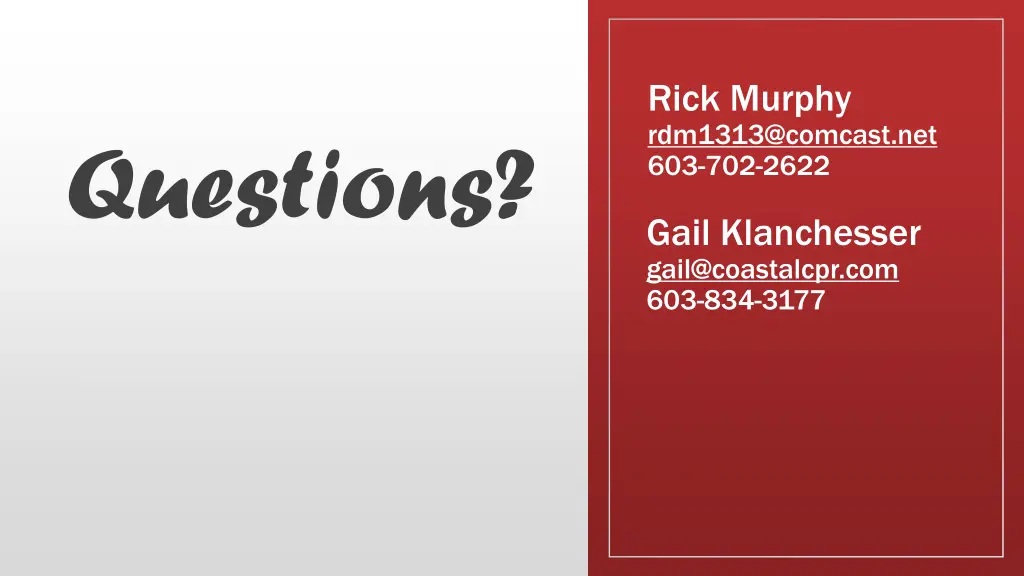 rick murphy rdm1313@comcast net 603 702 2622