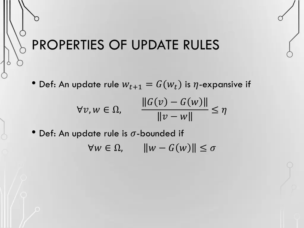 properties of update rules