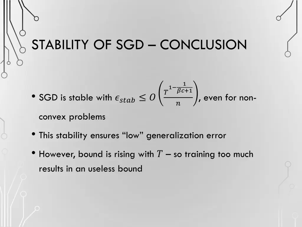 stability of sgd conclusion