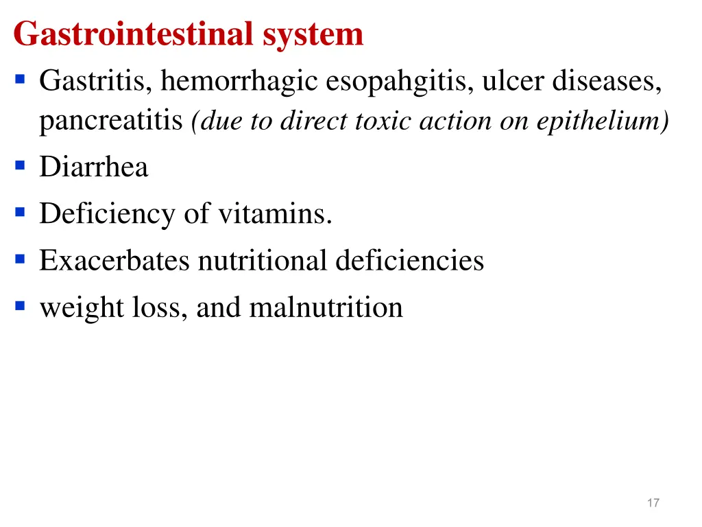 gastrointestinal system gastritis hemorrhagic