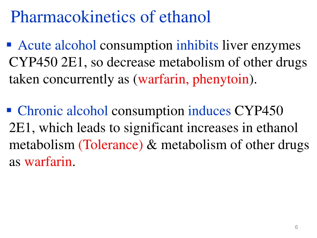 pharmacokinetics of ethanol