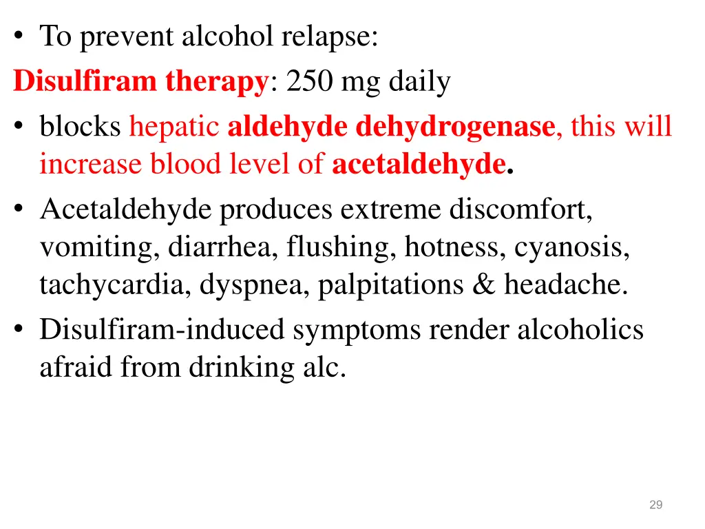 to prevent alcohol relapse disulfiram therapy
