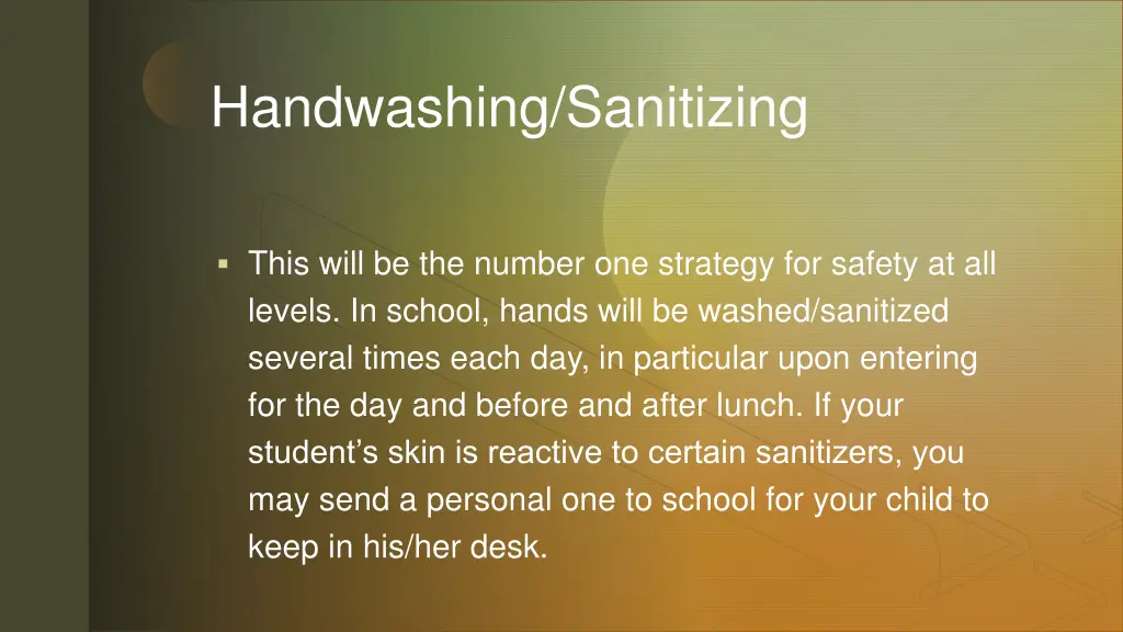 handwashing sanitizing