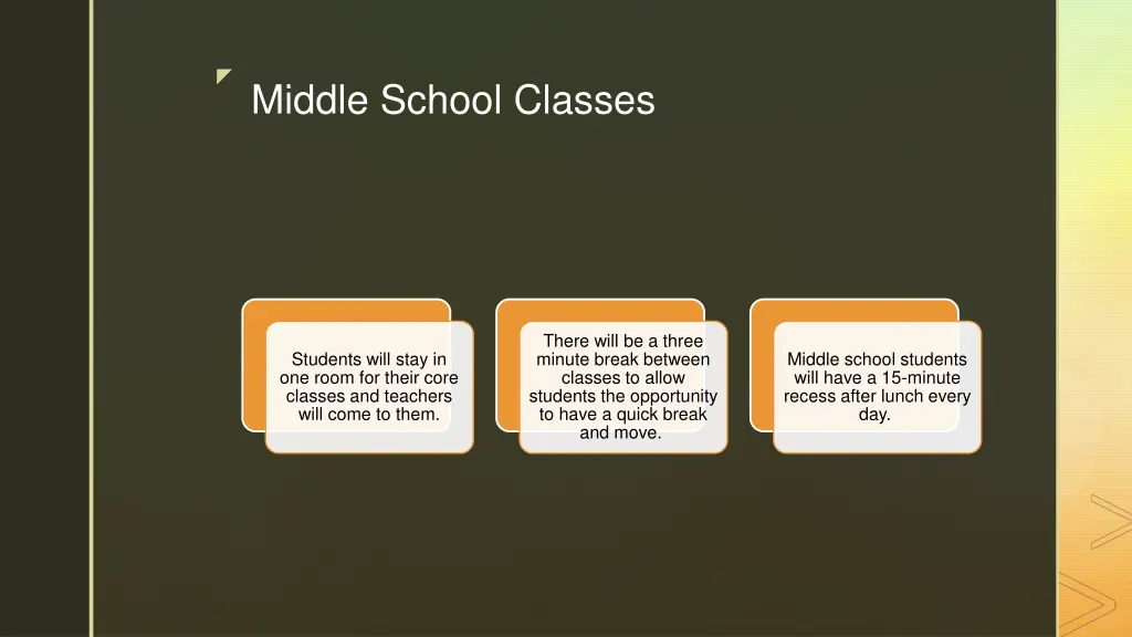 middle school classes
