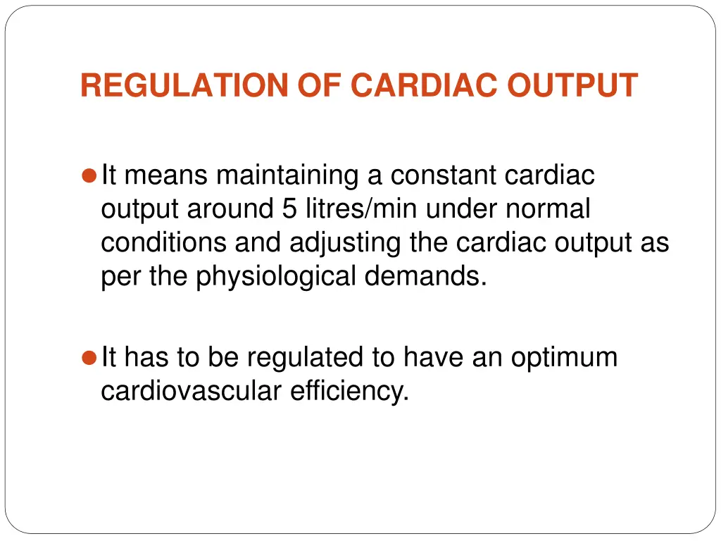 regulation of cardiac output