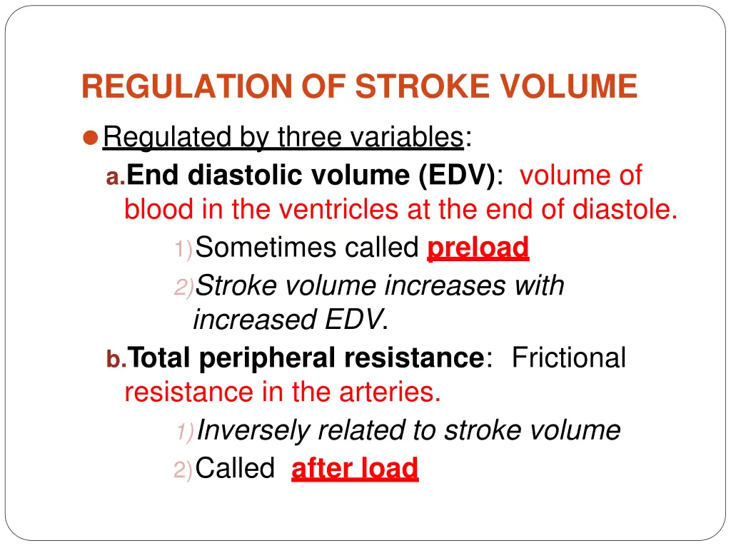 regulation of stroke volume