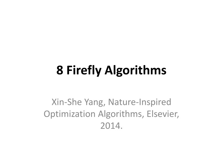 8 firefly algorithms