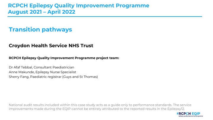 rcpch epilepsy quality improvement programme