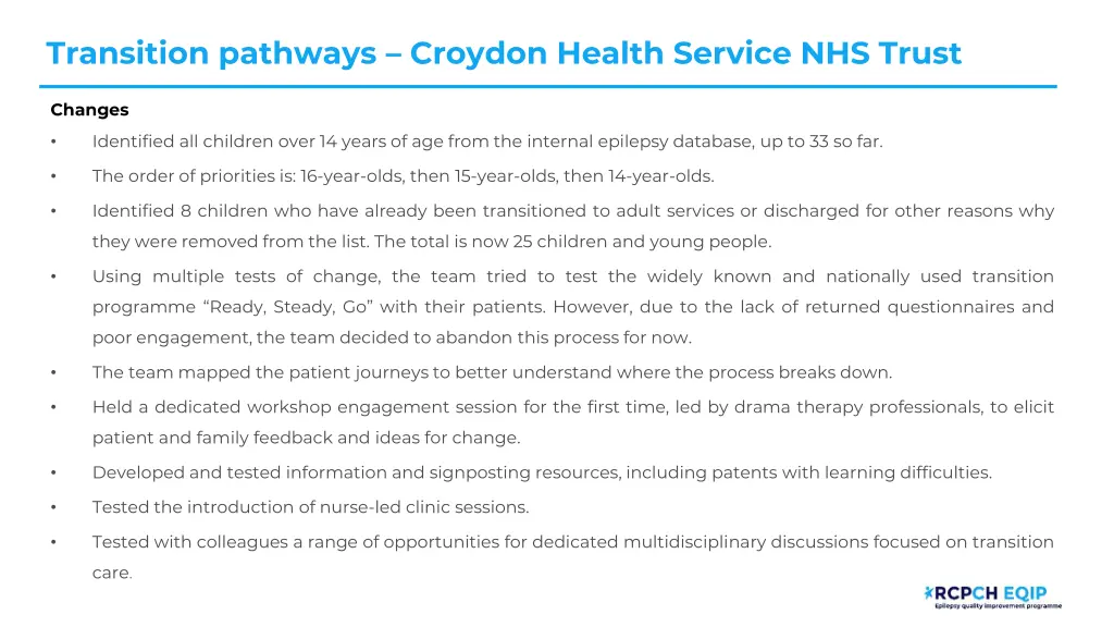 transition pathways croydon health service 2