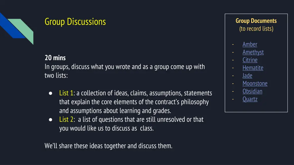 group discussions