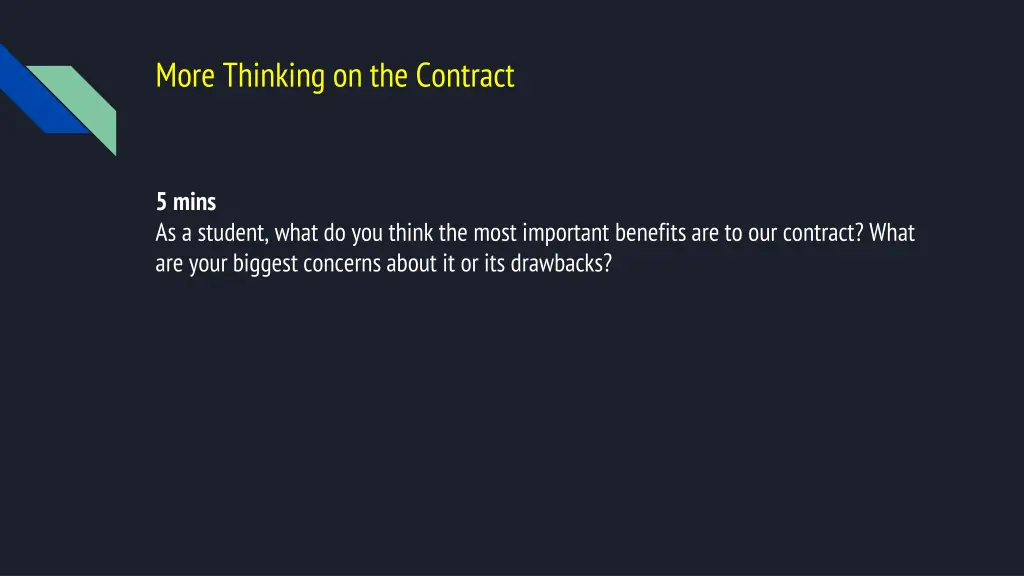 more thinking on the contract