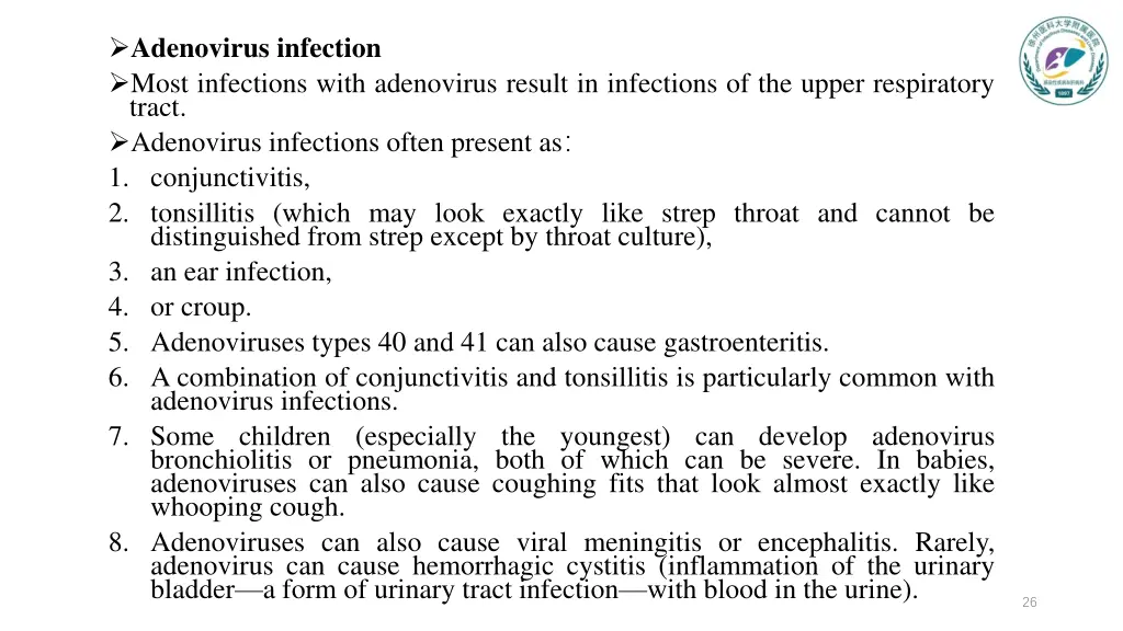 adenovirus infection most infections with