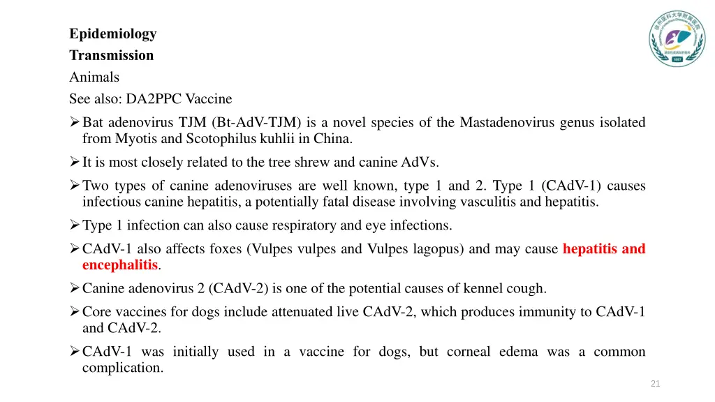 epidemiology transmission animals see also da2ppc