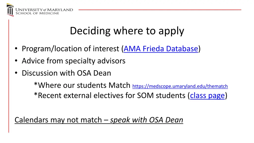 deciding where to apply