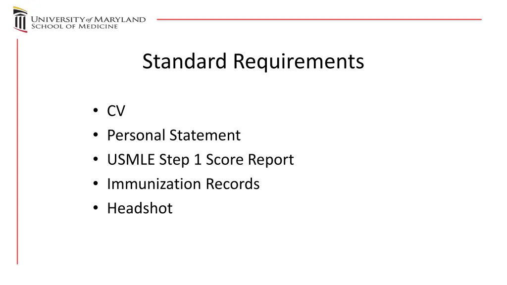 standard requirements