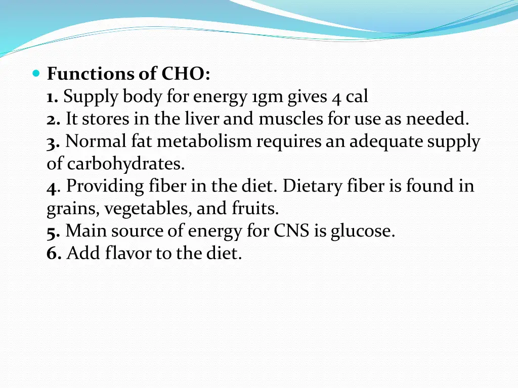 functions of cho 1 supply body for energy
