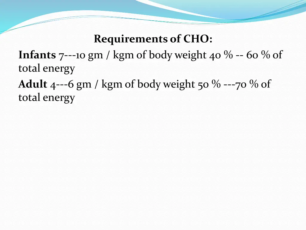 requirements of cho