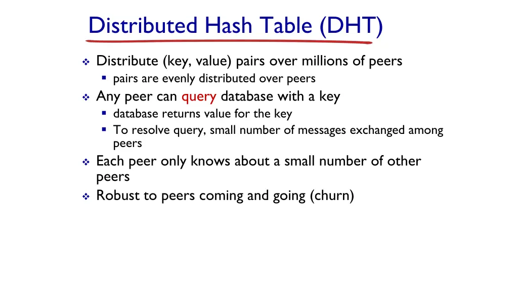 distributed hash table dht 1