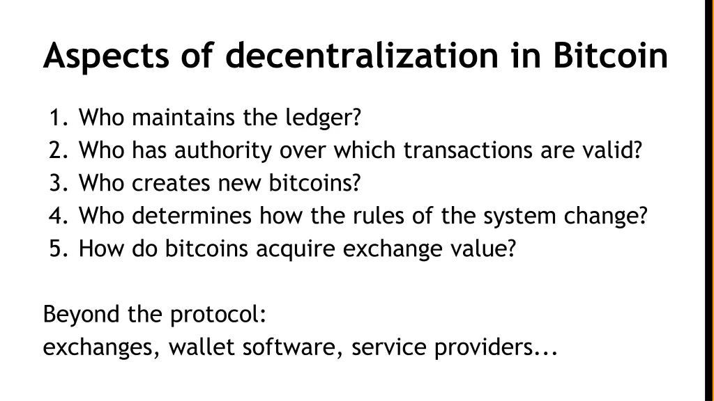 aspects of decentralization in bitcoin
