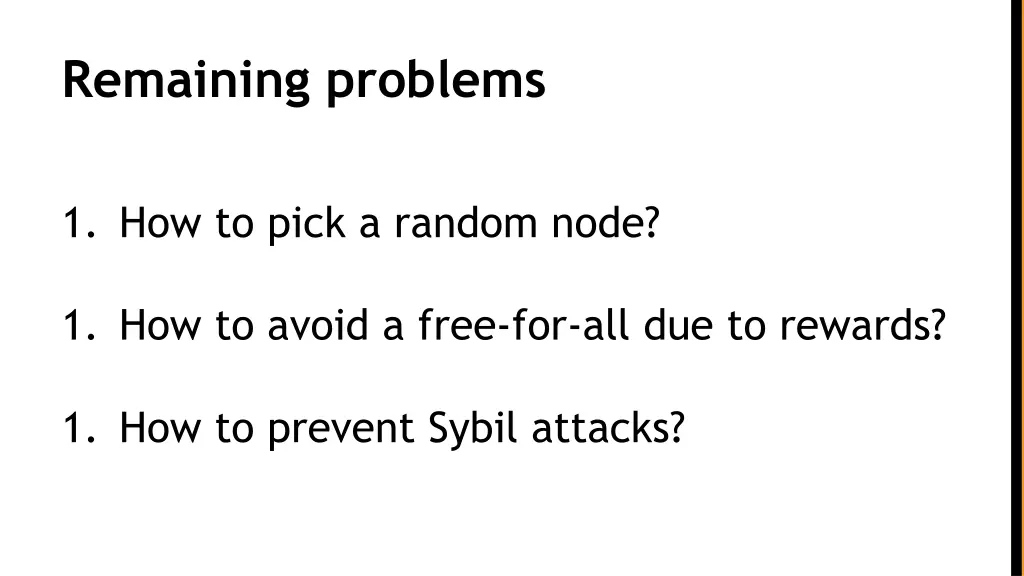 remaining problems