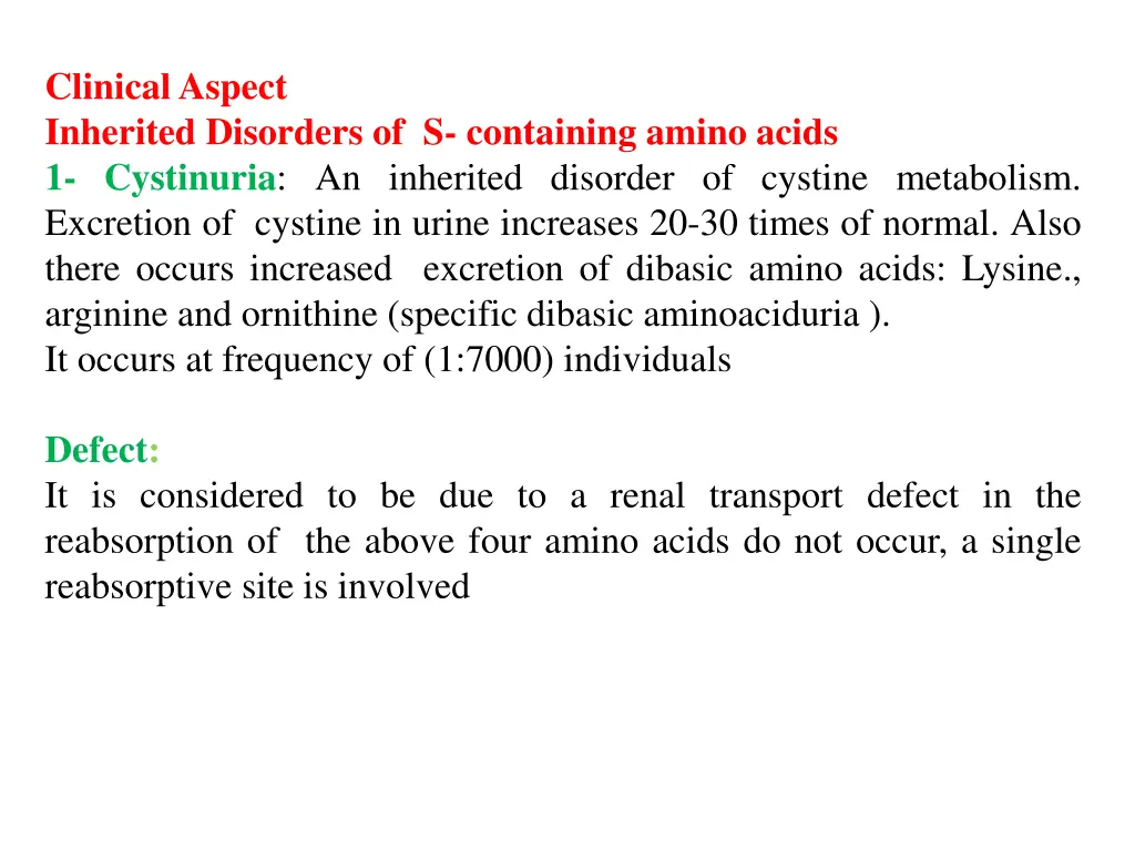 clinical aspect inherited disorders
