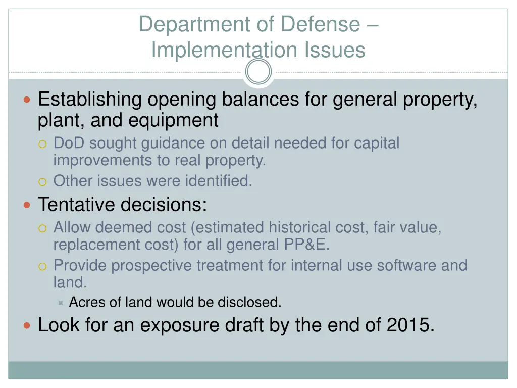 department of defense implementation issues 1