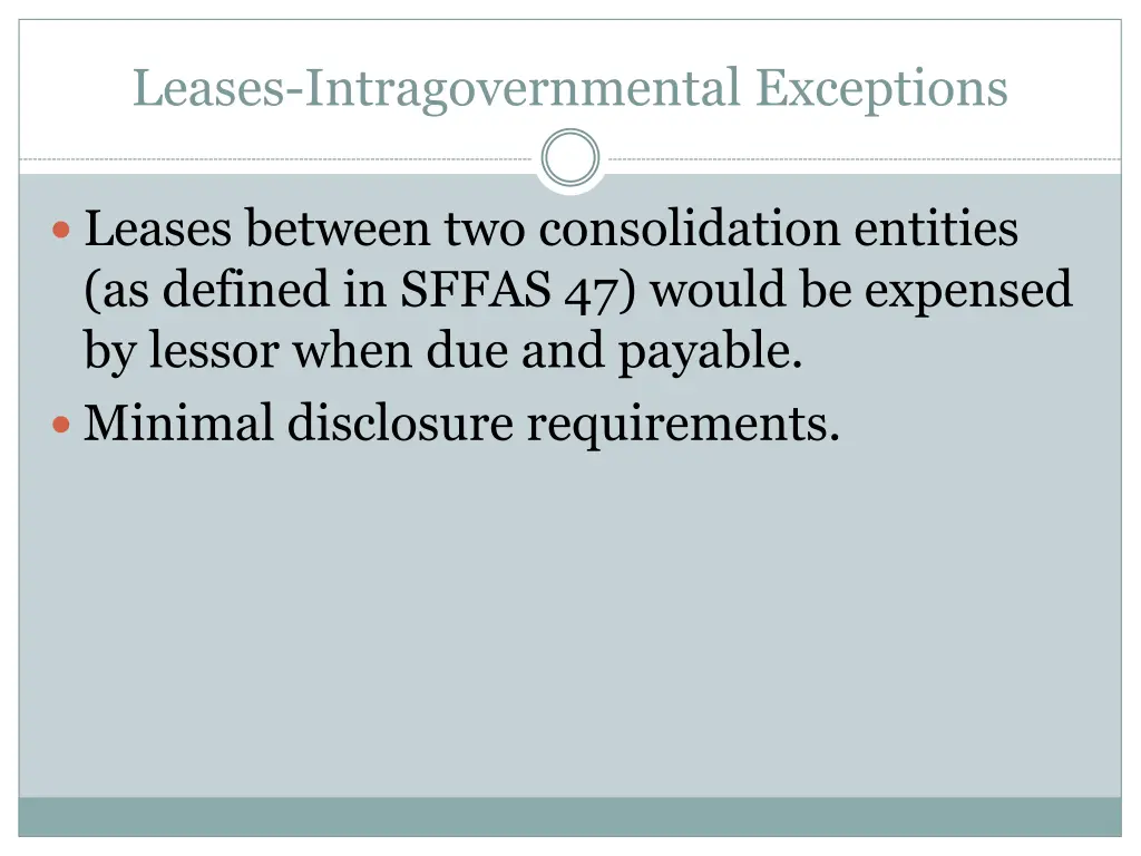 leases intragovernmental exceptions