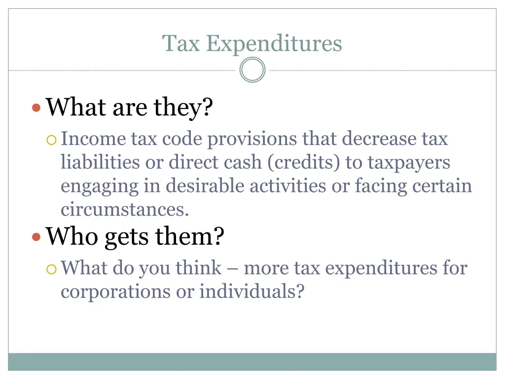 tax expenditures