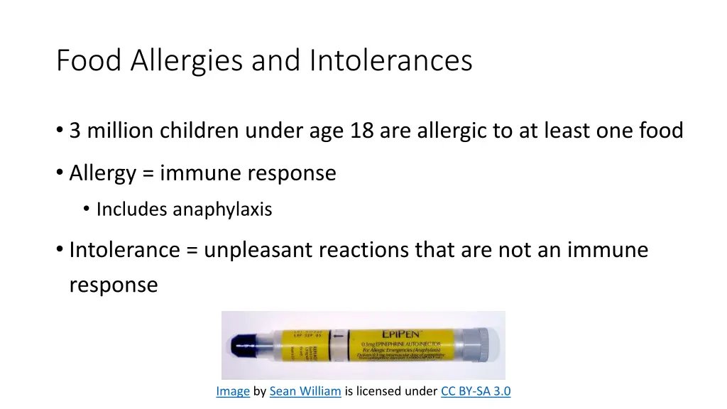 food allergies and intolerances