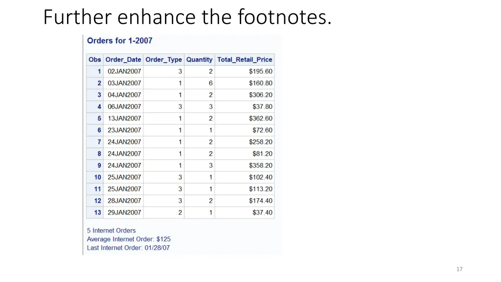 further enhance the footnotes