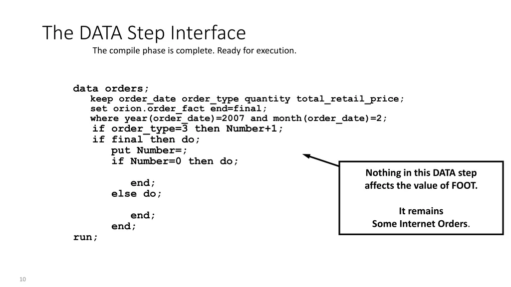 the data step interface the compile phase