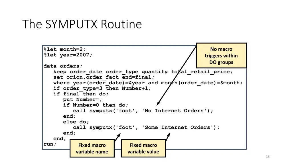the symputx routine 2