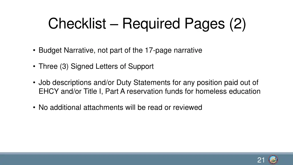 checklist required pages 2