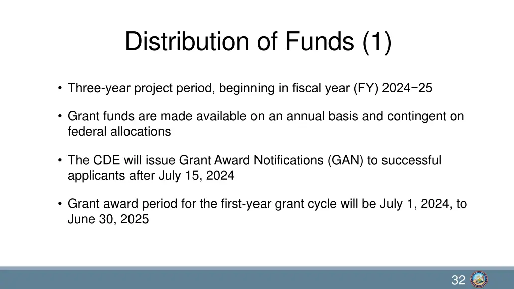 distribution of funds 1