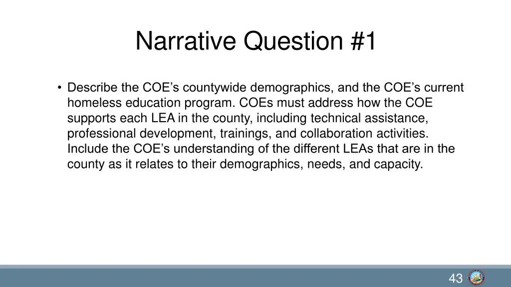 narrative question 1
