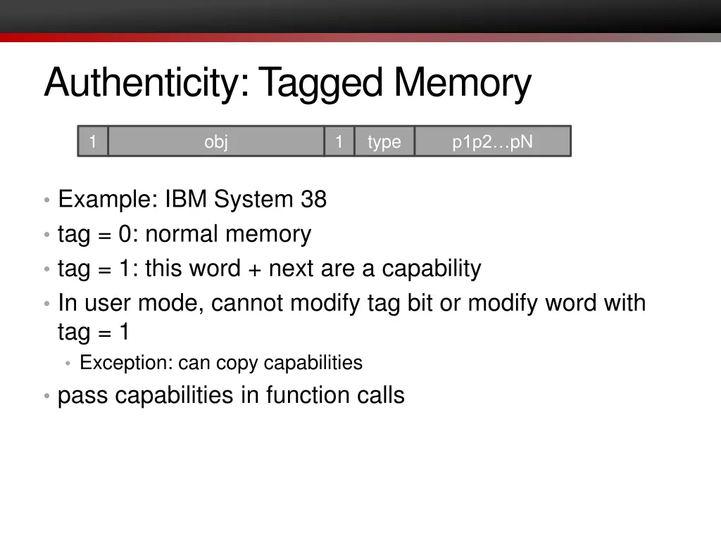 authenticity tagged memory