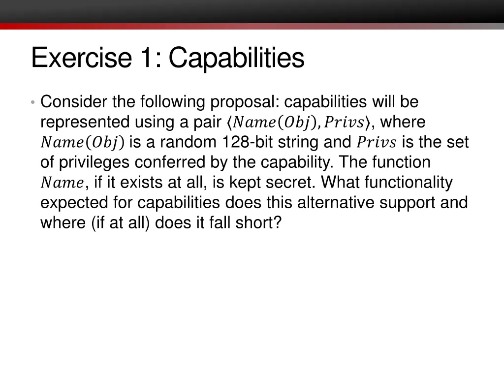 exercise 1 capabilities