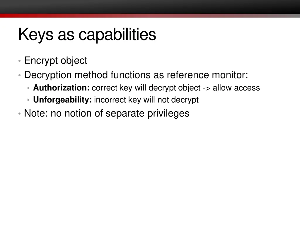 keys as capabilities
