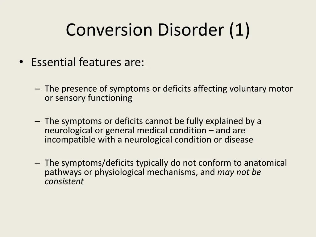 conversion disorder 1