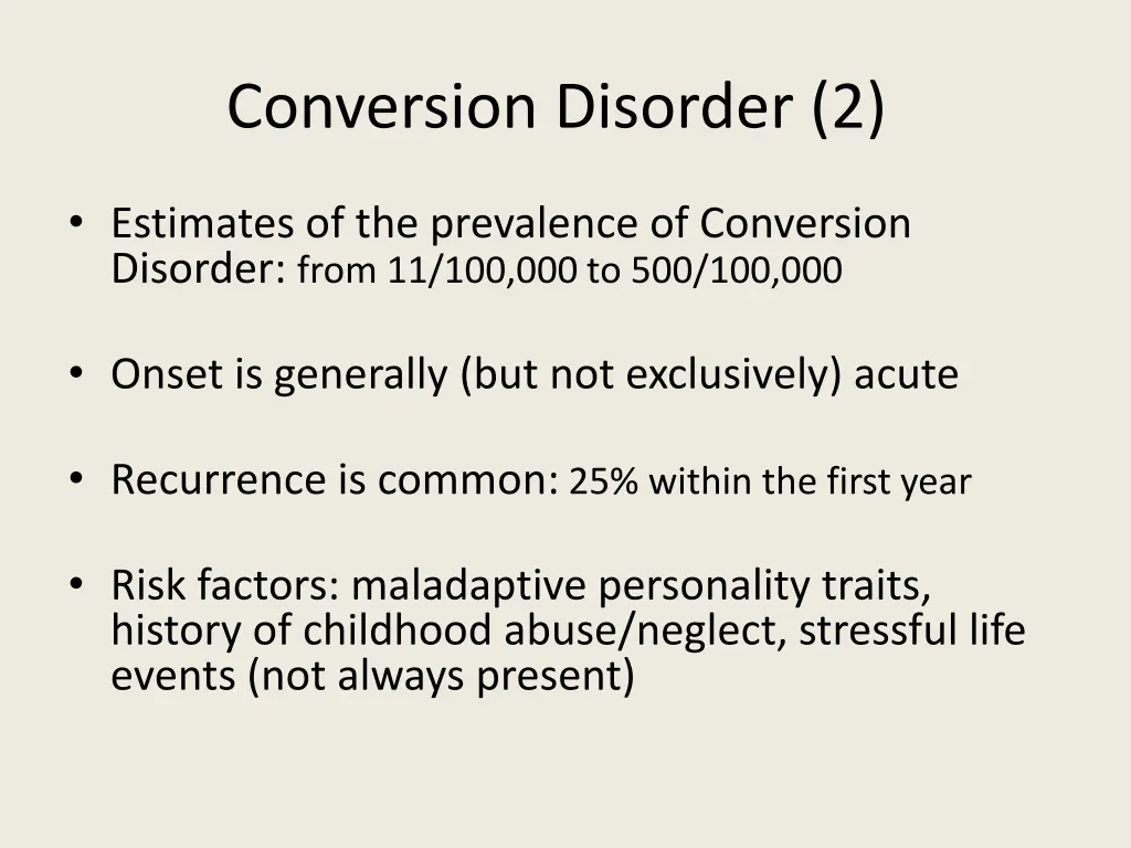 conversion disorder 2