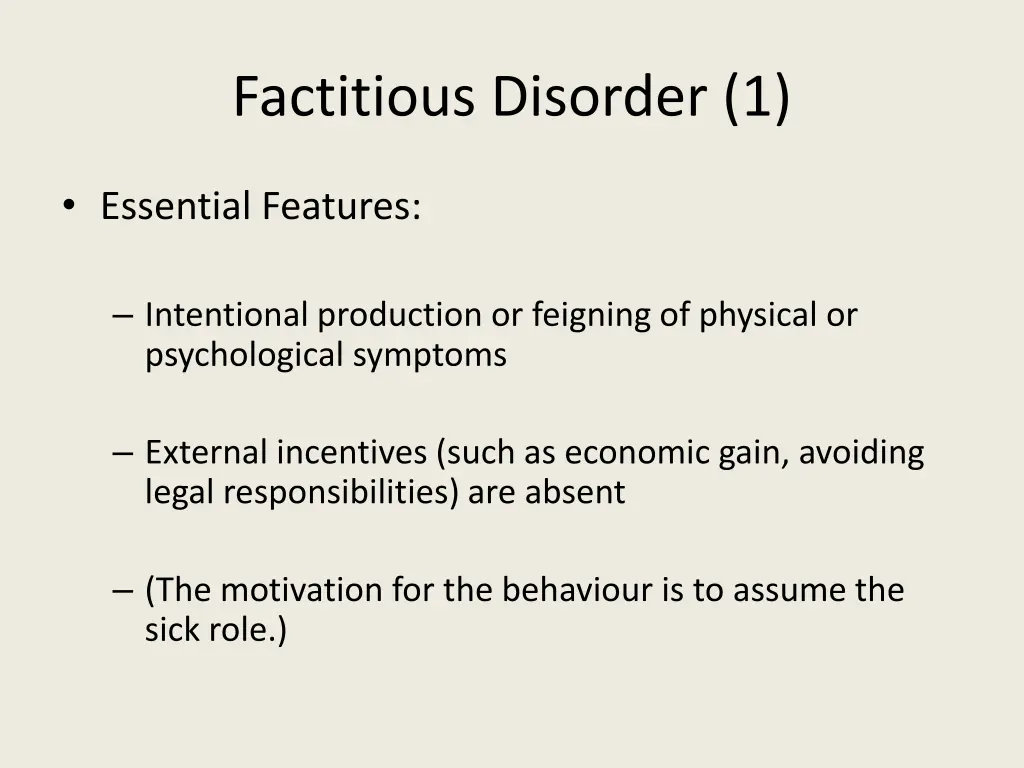 factitious disorder 1